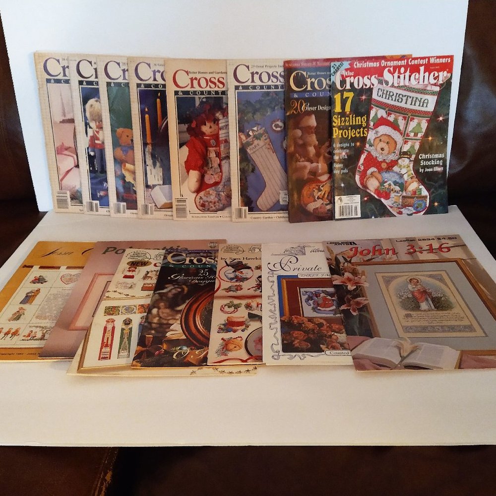 VINTAGE 15 CROSS STITCH & COUNTRY CRAFTS & OTHER MAGAZINES